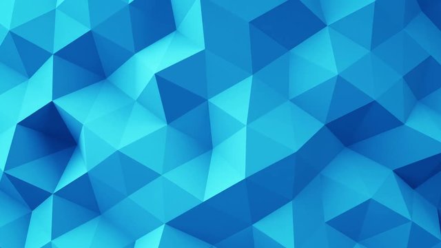 Blue polygonal geometric surface. Computer generated seamless loop abstract motion background. 4k UHD (3840x2160)
