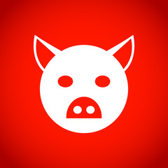 pig icon stock vector illustration flat design