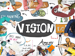 Vision Business Strategy Research Drawing Concept