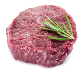 Piece of beef tenderloin isolated on the white background.