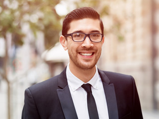 Portrait of handsome businessman outdoor