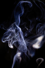 Smoke  on black background.