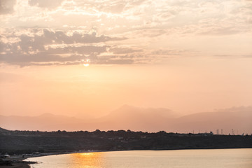 Sunset in the Heraklion airport.