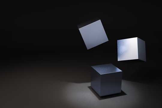 3d rendering of abstract cubes