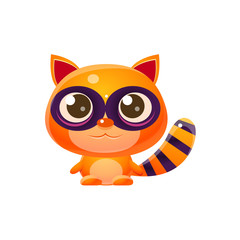 Raccoon Baby Animal In Girly Sweet Style