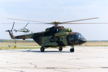 Fototapeta na wymiar russian military Mi-17 helicopter
