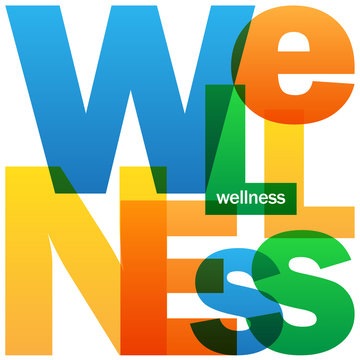 WELLNESS Vector Letters Collage