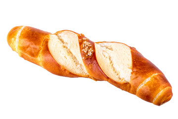 bun lye roll typical german bread isolated on white