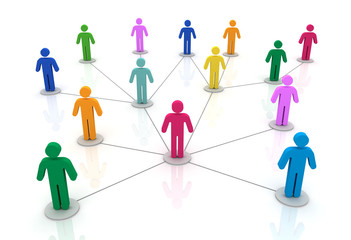 people network connections 3d illustration