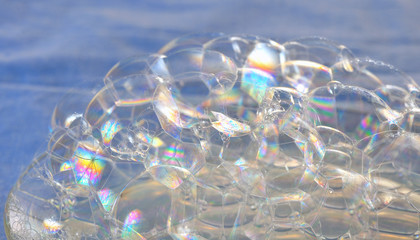 soap bubbles close up