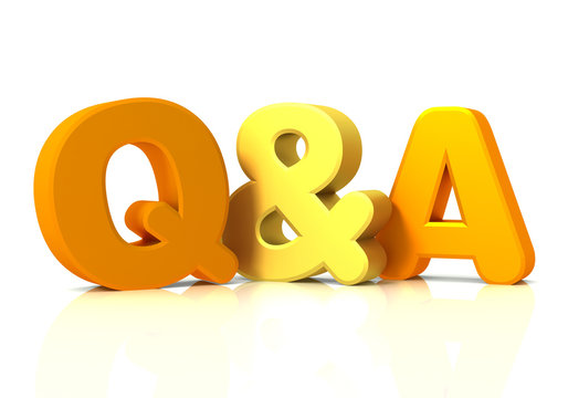 q and a concept 3d illustration