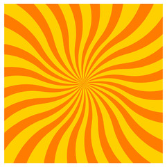 Swirling radial pattern background. Vector illustration for swirl design. Vortex starburst spiral twirl square. Helix rotation rays. Converging psychadelic scalable stripes. Fun sun light beams.