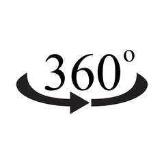 360 Degrees View Vector Icon.