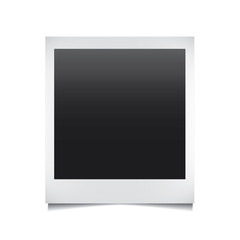 Vector Instant photo frame. Realistic paper photograph with shadow isolated on white background.