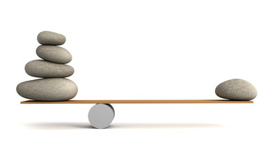 balancing stones concept 3d illustration