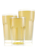 Apple and mint juice in three size of glass - obrazy, fototapety, plakaty
