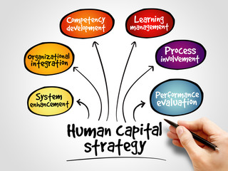 Human capital strategy mind map, business concept