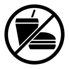 fast food don't eating burger and cola black icon on white backg