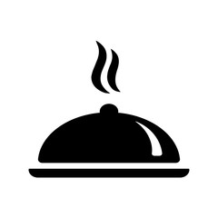 cooking chef dining dish black icon on white background