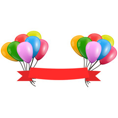 Birthday balloons with happy birthday greeting