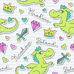 Fototapeta premium cute cartoon dragon