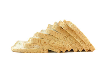 slice of bread on white background