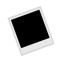 Vector Instant photo frame. Realistic paper photograph with shadow isolated on white background.