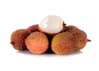 lychee on white background