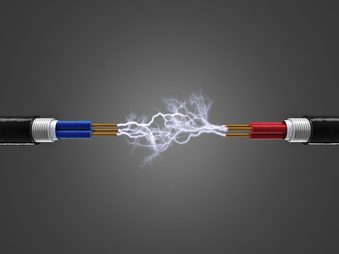 electricity sparkls cable