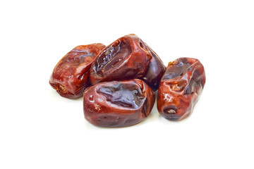 Dried dates fruit isolated on white background