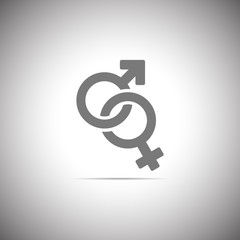 Female and male romantic icon. Female and male sign. Gender icon.