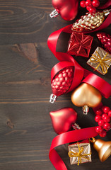 christmas gift box and decoration background frame