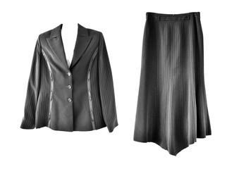 Vintage - Kostüm - Jacke und Rock - Nadelstreifen