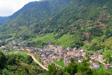 Fototapeta na wymiar famous valley with traditional villages old round buildings in C