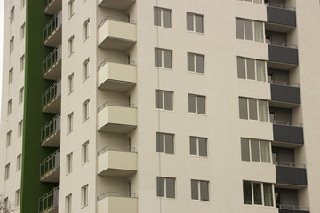 colorful facade of an apartment house