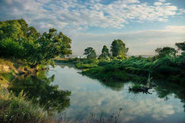 Sunrise on river