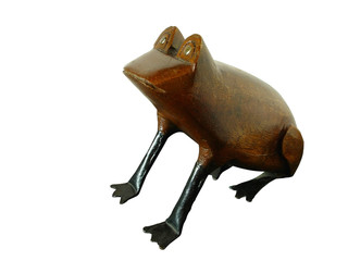 wood frog figurine