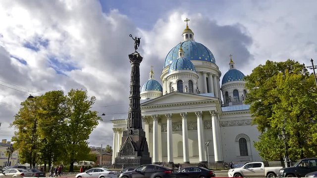 
St. Petersburg Trinity Cathedral of time-lapse photography