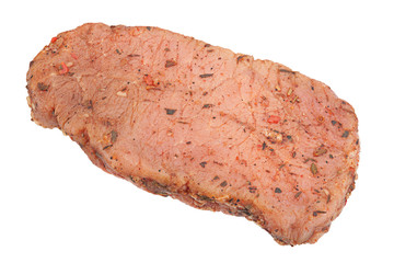 Raw pig meat fillet isolated on white