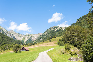 Fototapeta na wymiar Mountain scenery in the Alps of friuli, Italy