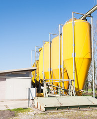 Silos for a chicken farm.