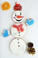 gingerbread snowman on a gray background