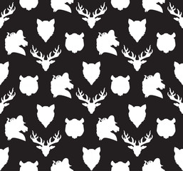 Wildlife seamless pattern