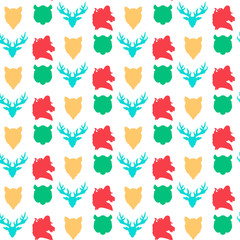 Fototapeta premium Wildlife seamless pattern