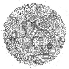 Cartoon doodles cinema frame design
