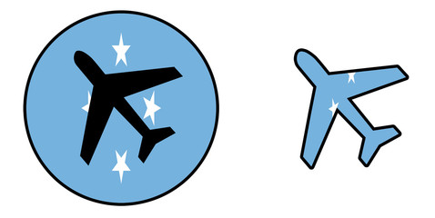 Nation flag - Airplane isolated - Micronesia