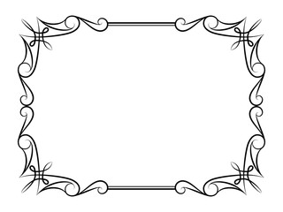 Vintage calligraphic rectangle frame