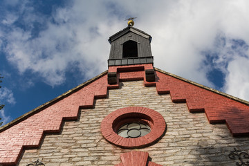 Country church with blue sky