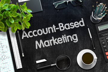 Account-Based Marketing on Black Chalkboard. 3D Rendering.