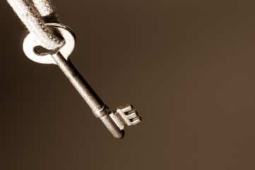 key unlock to get idea and then finish the Goal, abstract still low light focus at head of key